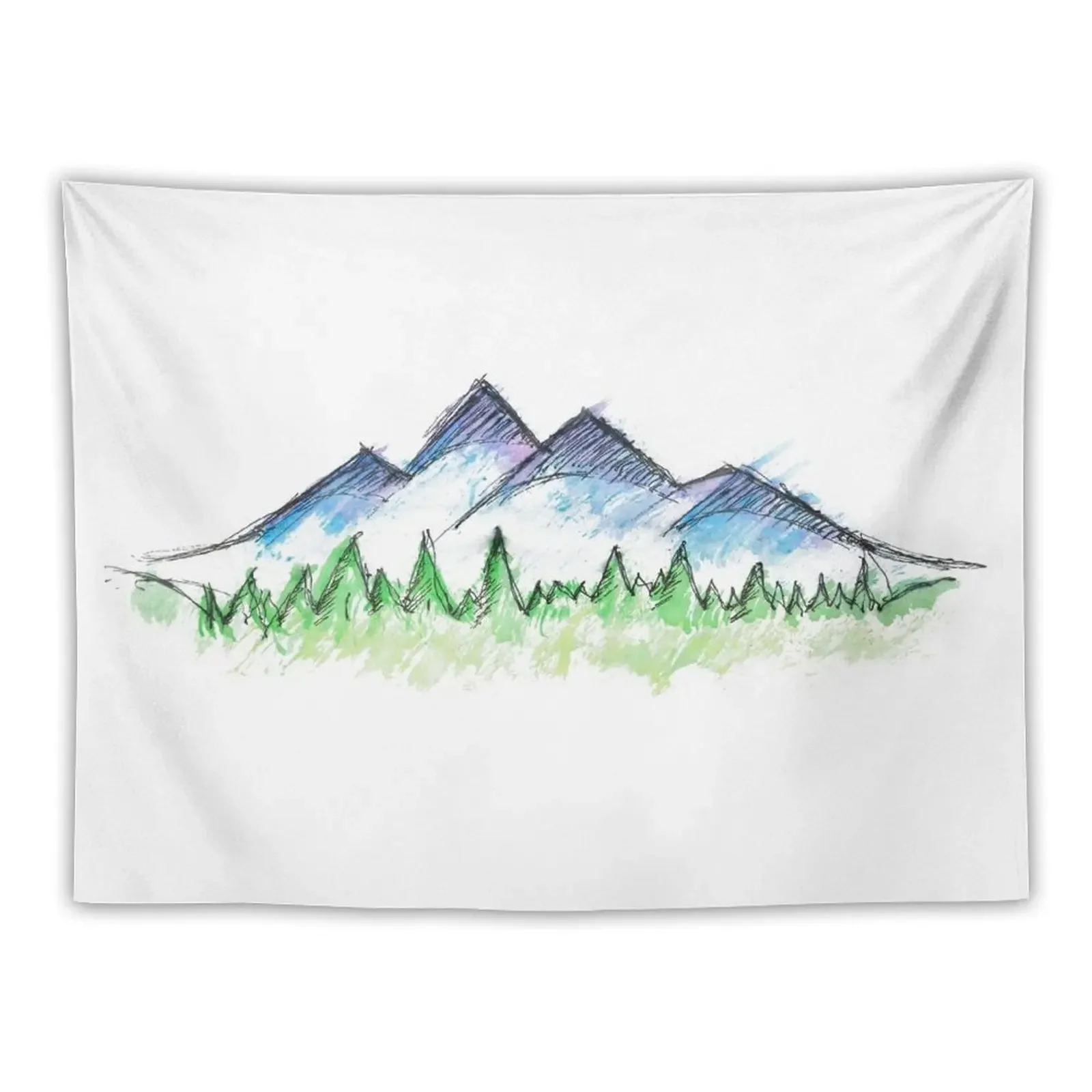 

mountain watercolor Tapestry Wall Decor Hanging Cute Room Things Room Decorations Tapestry