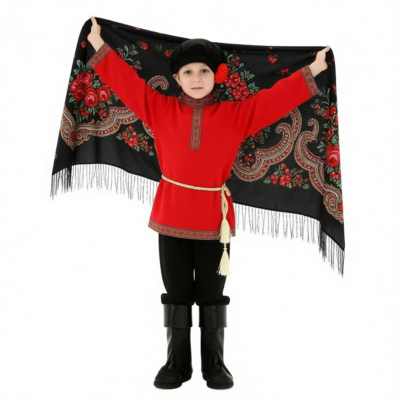 Costume de danse traditionnelle russe pour garçons, tenue de danse folklorique avec ceinture, costume de cosplay pour Halloween et carnaval
