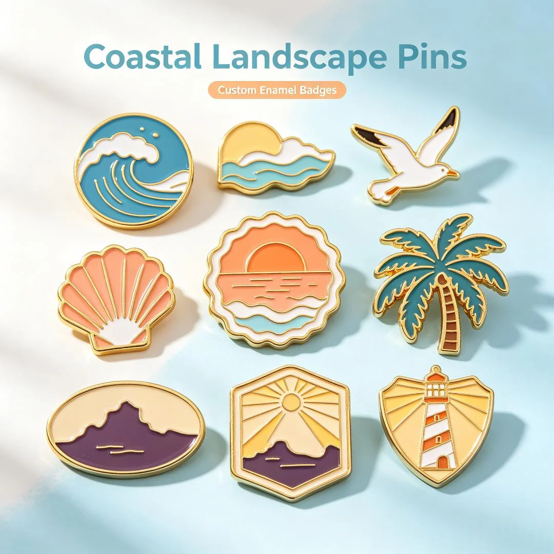 Bulk Electroplated Metal Badge Needles Customized Metal Enamel Badges Free Design Service