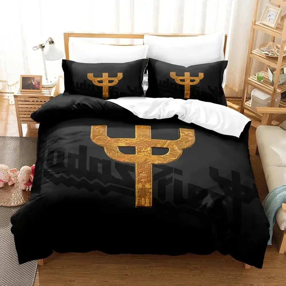 3D Print Judas Priest Bedding Set Duvet Cover Bed Set Quilt Cover Pillowcase Comforter king Queen Size Boys Adult Bedding Set