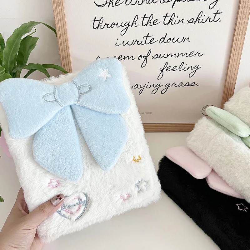Original 3D Bow Plush A6 Card Binder Kpop Photocard Album Refill Inner Pages Idol Photo Collect Book Kawaii Stationery