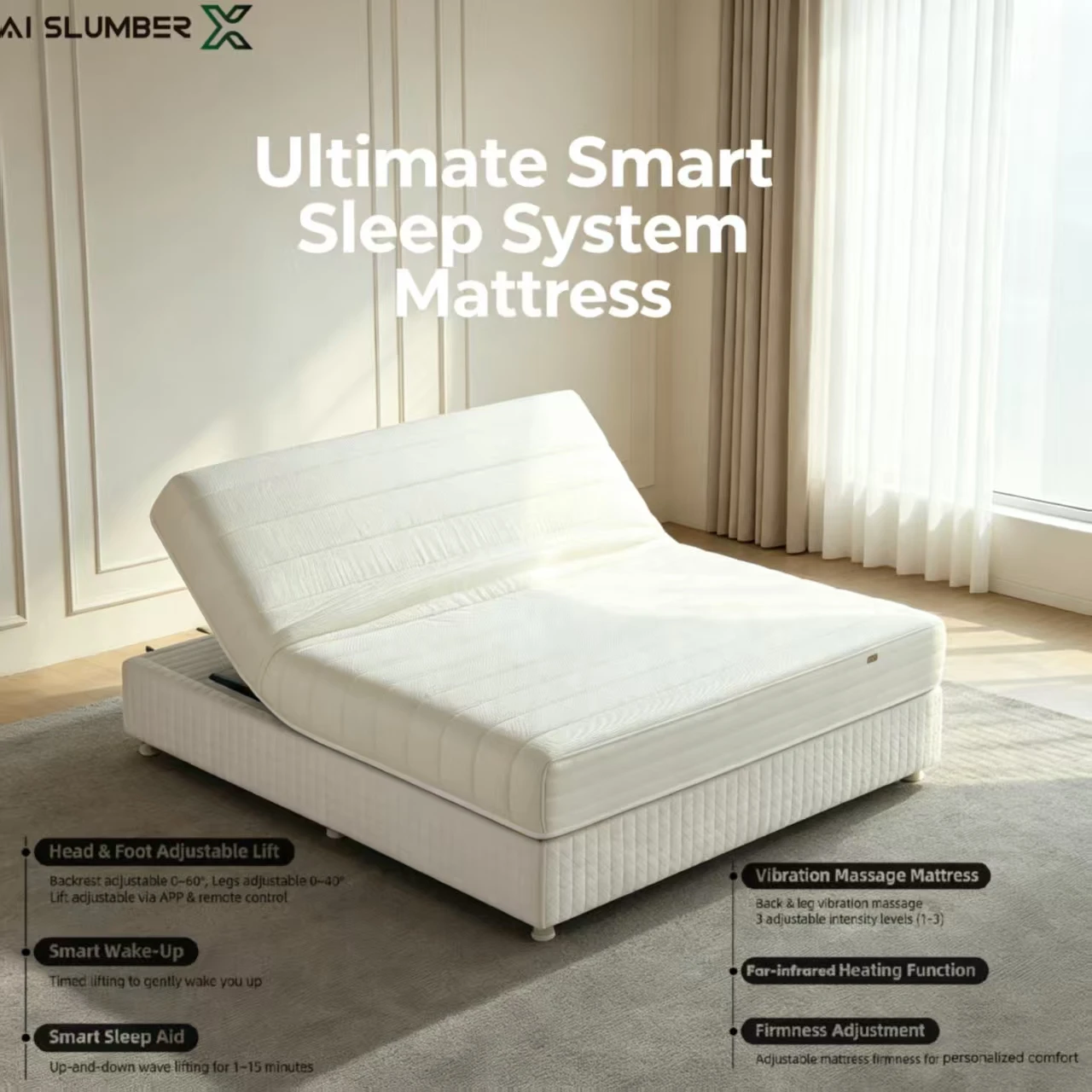 Advanced Smart Mattress Airbag Support Modern Convertible Heating Massage System for Home Furniture Hotel Bedroom