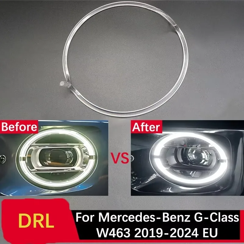 Light Guide Strip DRL For Mercedes Benz G Class 2019-2024 Headlight Daytime Running Light Tube Auto Lamp Accessories