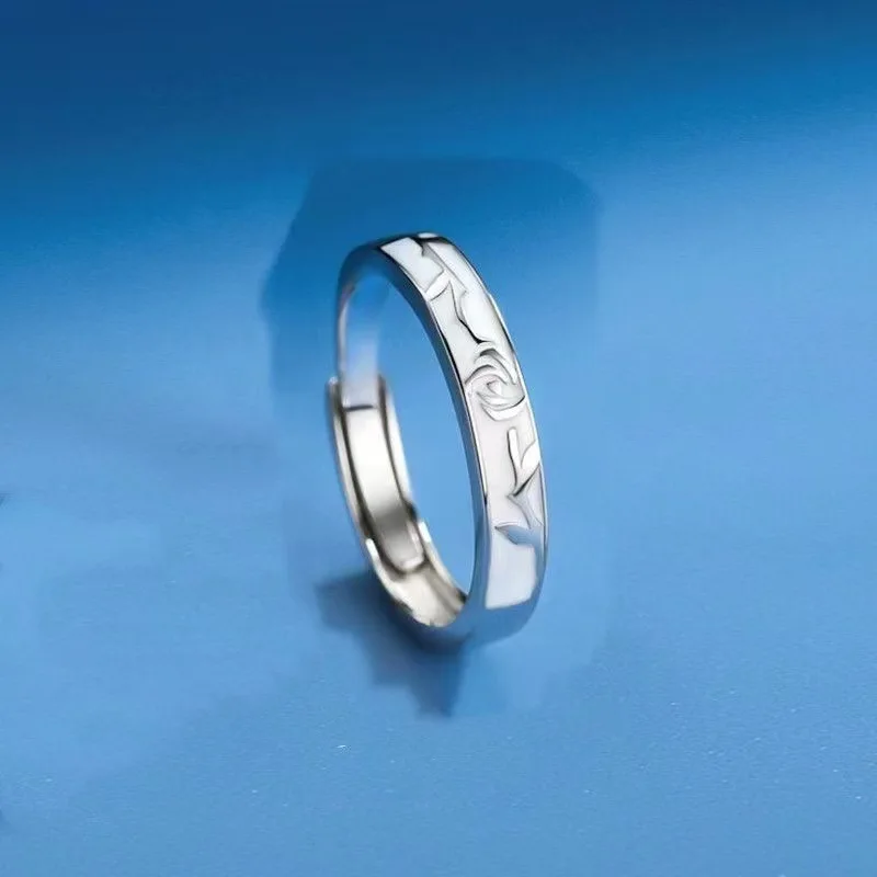 Thaya S925 Silver Elegant Rings for Couple Princess and Rose Wedding Engagement Finger Ring for Women Man Fashion Jewelry Gifts