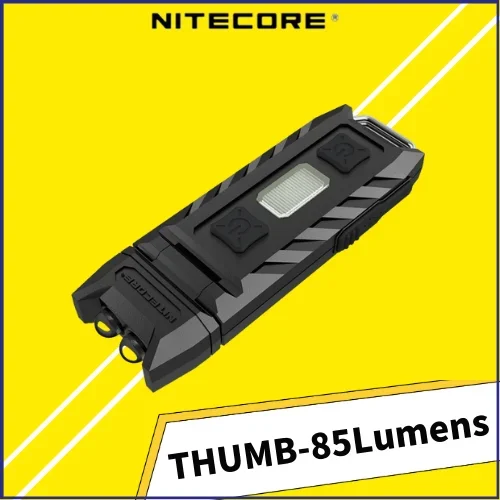 NITECORE THUMB Mini Led Flashlight USB Rechargeable Dual light Source 120° Thumb Corner Portable Built-in battery Keychain Light