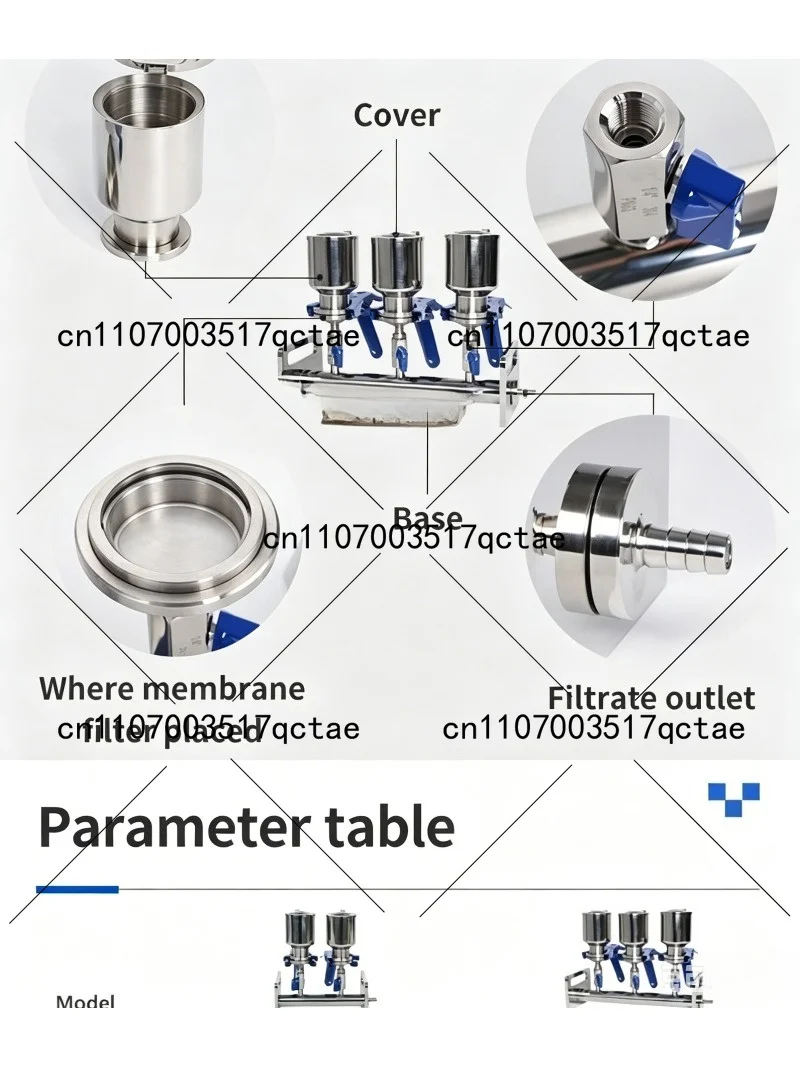 Lab Vacuum Manifold 3 Station with Stainless Steel Valve Filtration Apparatus for Laboratory Use