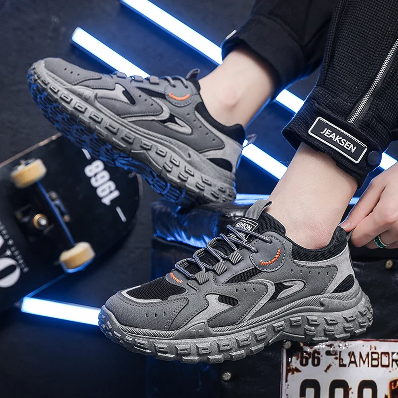 

Мужские спортивные кроссовки на толстой подошве для увеличения роста, на шнуровке, большие размеры, для всех сезонов, для активного отдыха и бега