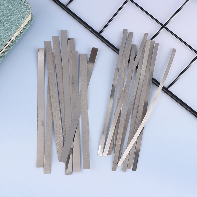 10PCS Single/Double Side 0.4/0.6mm Dental Metal Polishing Sanding Strip Teeth Grinding Tool Surface Dentist Whitening Materials