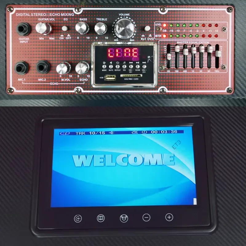 for Outdoor Music Speaker with RGB LED Lighting Audio Mixer Box and Receiver AUX Communication
