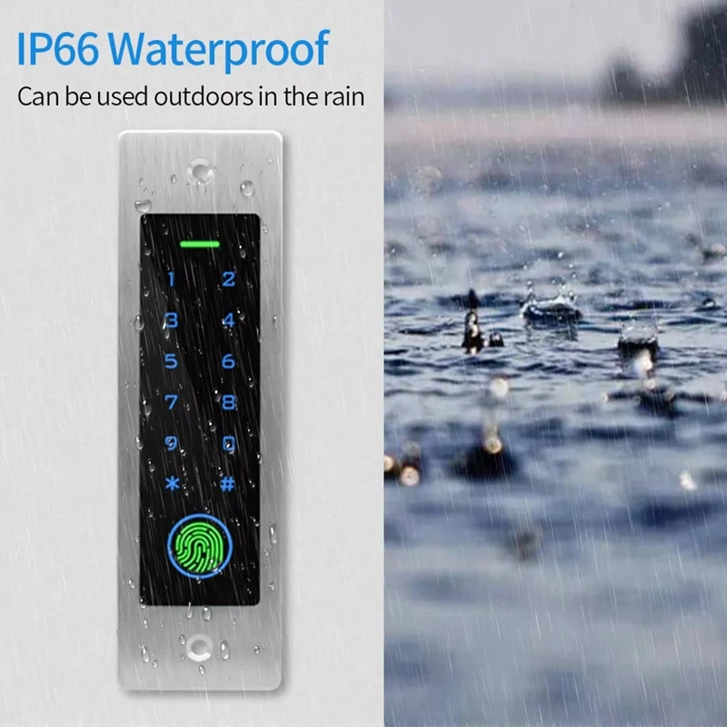 Embedded Waterproof Metal Fingerprint Access Control Keypad 125Khz Reader Controller Security Protection Door Opener