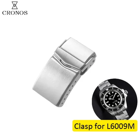 

Cronos Watch Parts Metal Bracelet Stainless Steel Solid Brushed Clasp 18mm 20mm for 62Mas Watch