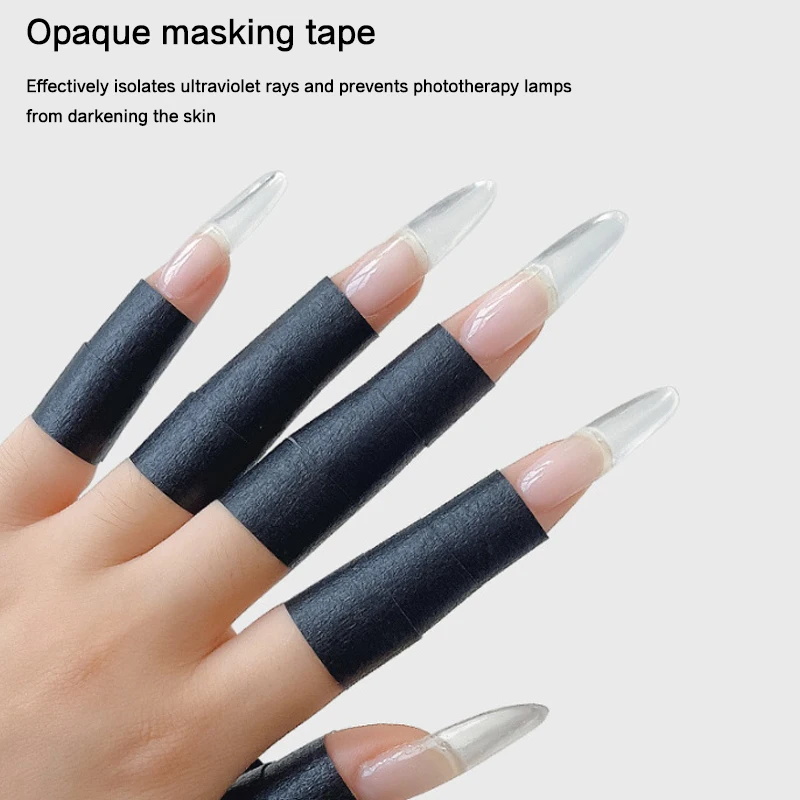 1 Roll UV Protection Black Tape French Stripe Style Nail Art Masking Isolation Tape Edge Guide Tips Manicure Tools