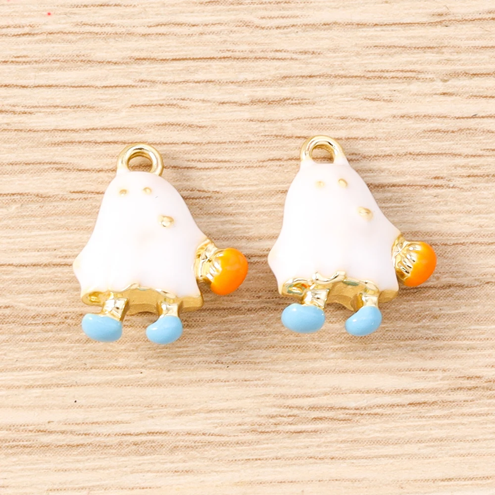 Tusember 5 Stück Halloween-Geister-Anhänger, niedliche Geister-Anhänger, baumelnde Charm-Perlen, passend für Original-Armbänder aus 925er Sterlingsilber, DIY-Schmuck – Detail 15