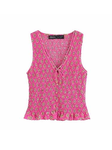 Imagen 2 del producto Conjunto de faldas largas estampadas 2025 para mujer, camiseta sin mangas con cordones, falda holgada de cintura alta, traje bohemio para vacaciones en la playa de verano 