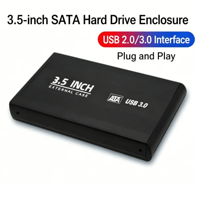 Aluminum Alloy 3.5 Inch Mechanical Hard Drive Enclosure USB3.0 Mobile Reader External SATA Hard Disk Box for Computer
