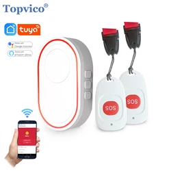 Topvico – bouton de panique WiFi pour personnes âgées, alerte de chute d'urgence, Tuya, SOS intelligent, appel sans fil, soins