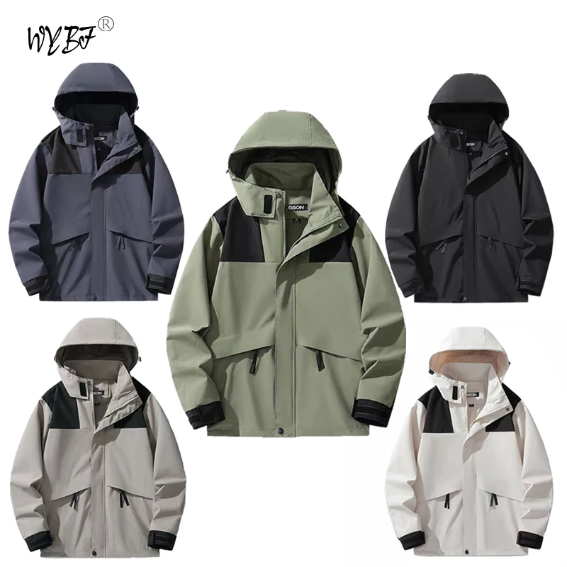 

2024 Spring Autumn Fashion Men's Hooded Jacket Men's Windproof Zippered Jacket Loose Field Jacket Men's Casual Windbreaker