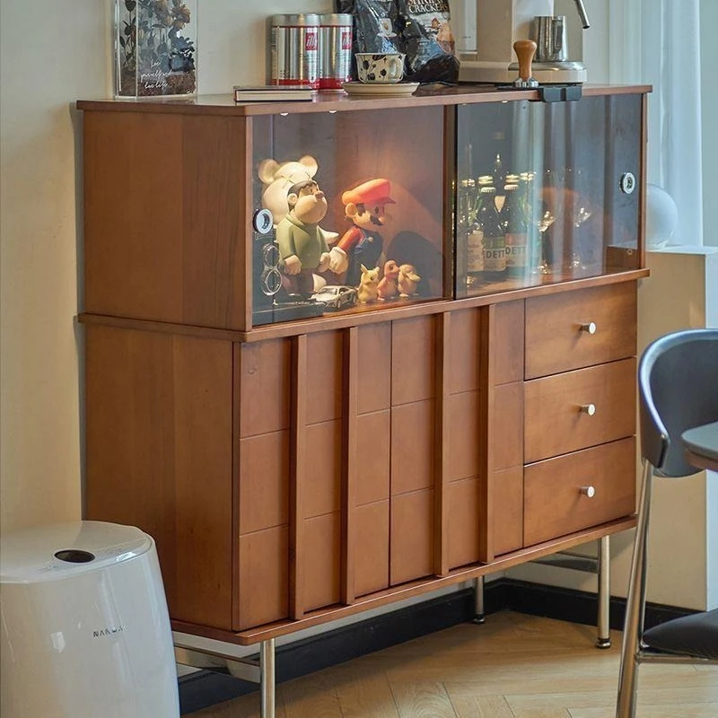 Storage Cabinet Solid Wood Living Room Dining Room Sturdy Durable Ample Storage Easy Assembly Stable Construction Heavy Duty