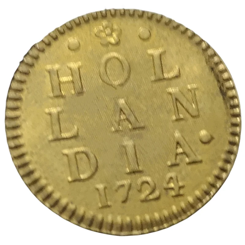 

1724 Dutch Republic (Holland) 2 Stuivers Gold Copy Rare Coin