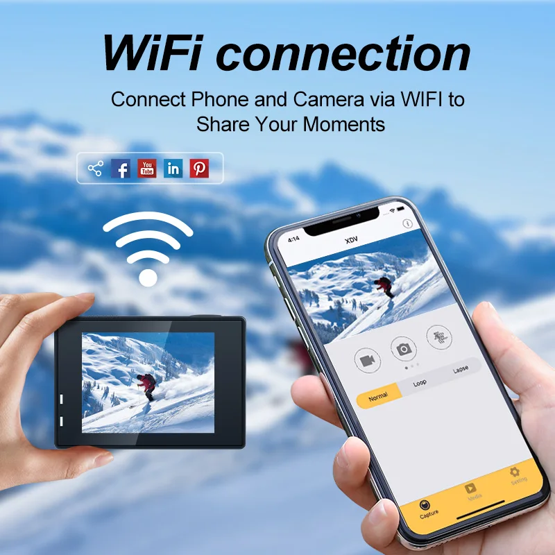 4K30FPS Action Camera 16MP Underwater Waterproof Case Outdoor Sports Helmet Video Recording Cameras With 2.0 HD Screen