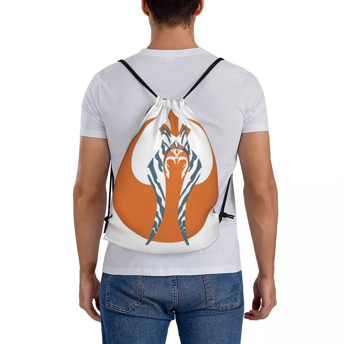 Ahsoka Backpacks Casual Portable Drawstring Bags Drawstring Bundle Pocket Shoes Bag Book Bags For Man Woman Students