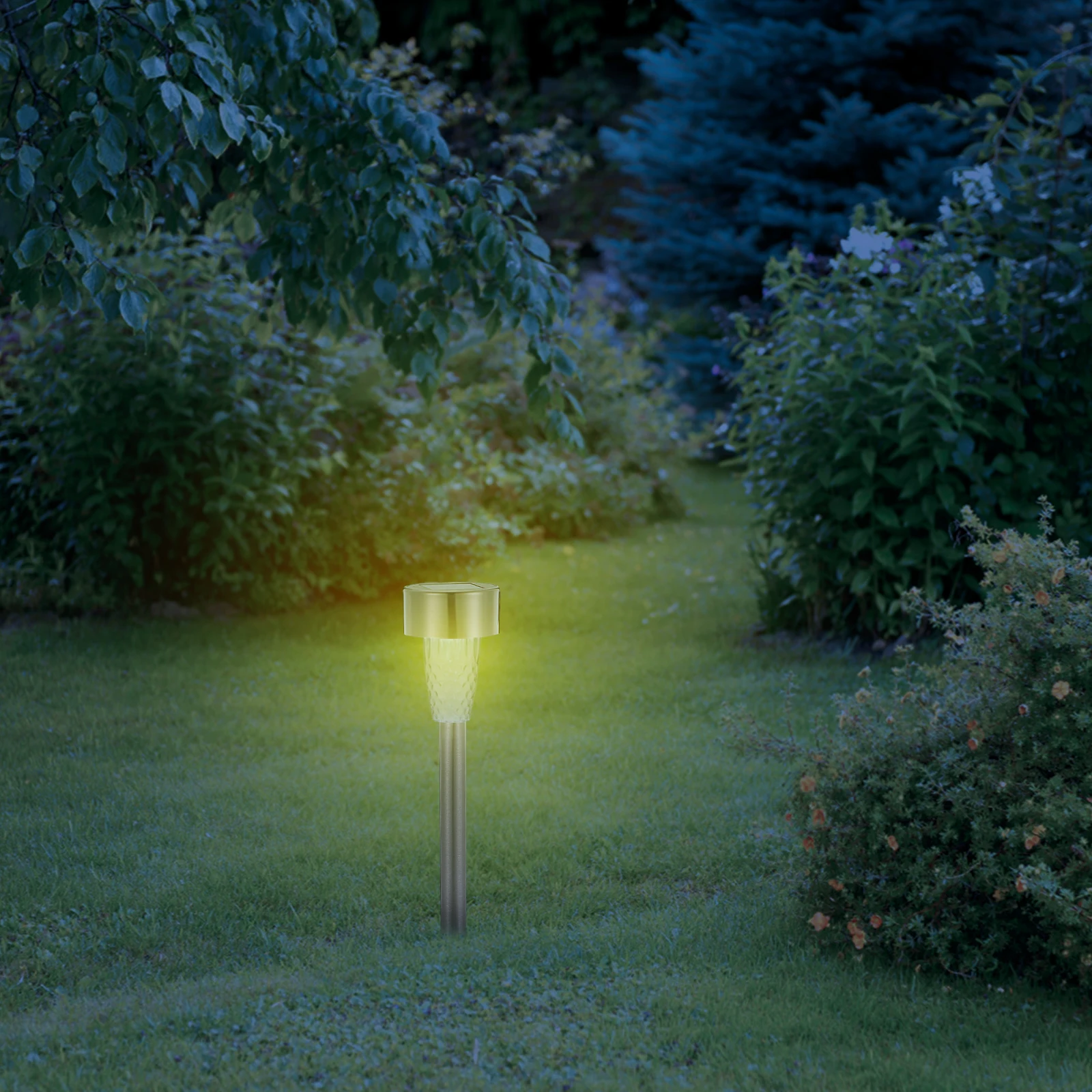 

Solar Yard Light 937 Warm White Stainless Steel Outdoor Garden Stake Lamp Solar Powered Automatic High Brightness Lawn Courtyard