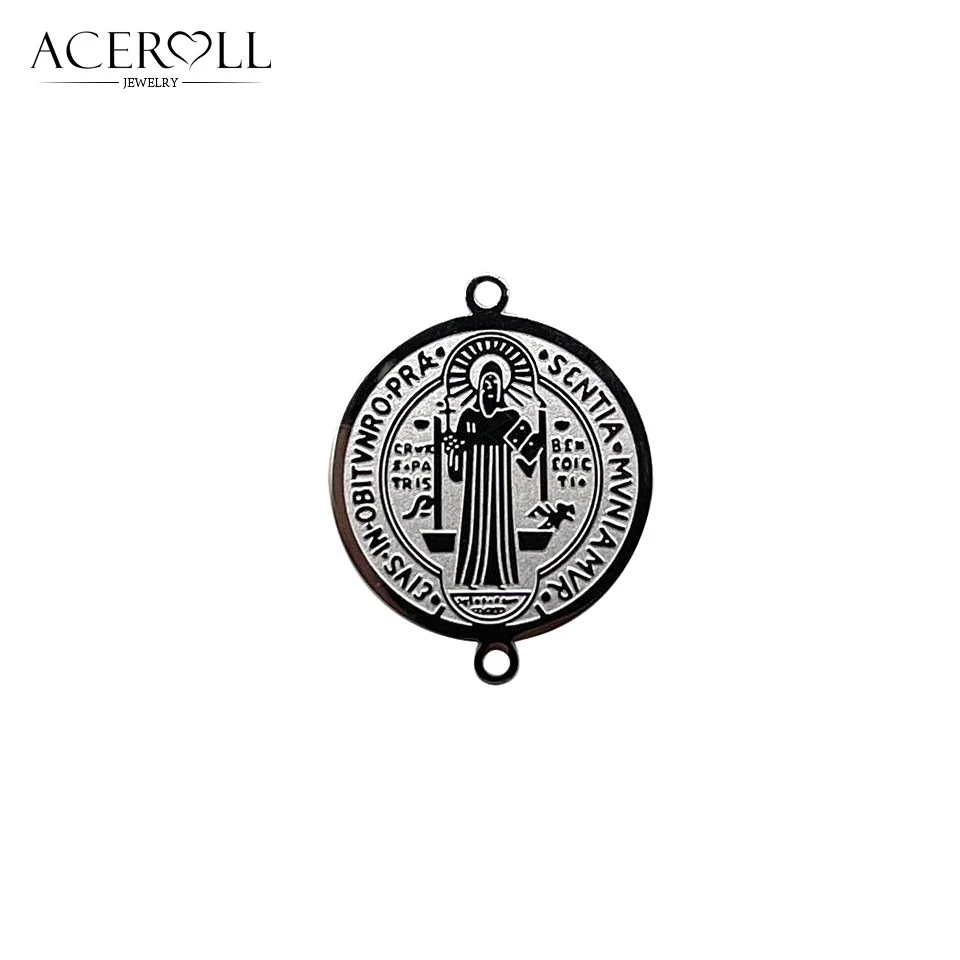 ACEROLL Stainless Steel Pendant of Saint Benedict Medal Accessories for Bracelet