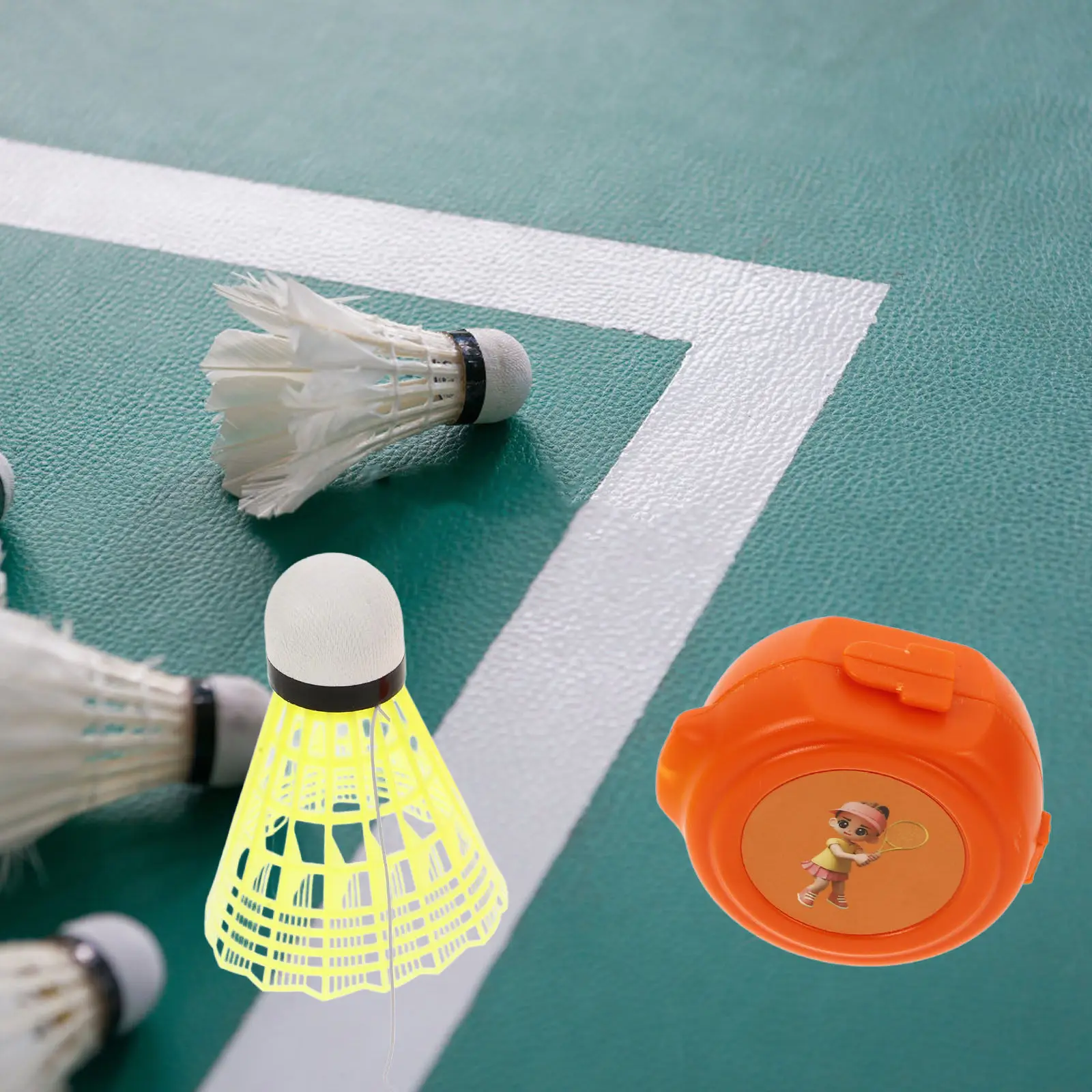 

1Set Badminton Trainer Set Solo Practice Device with Elastic Rotating Rebound Shuttlecock for Indoor Outdoor Training All Ages