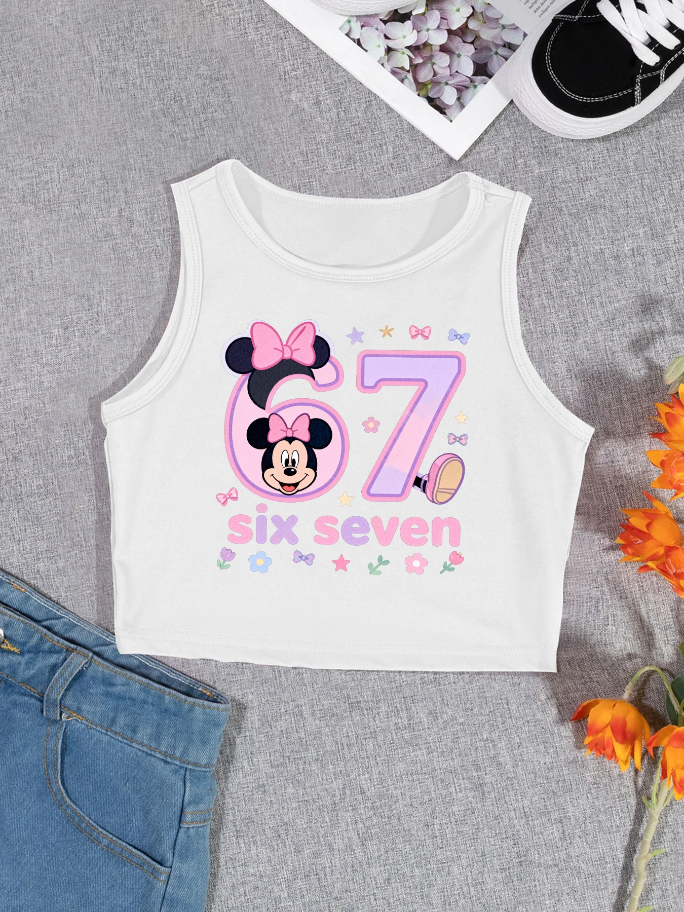 سترة أطفال أنيقة كاجوال برقبة دائرية من ديزني، مطبوعة بنمط ميني لطيف، مناسبة للارتداء اليومي، هدية لطيفة