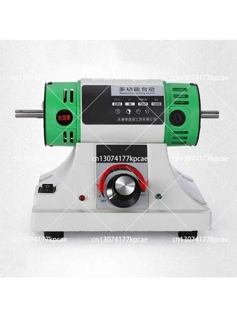 220V Electric Bench Polishing Grinding Machine Gem Jewelry Rock Grinder Desktop Lathe Polisher Adjustable Speed 0-10000RPM 750W