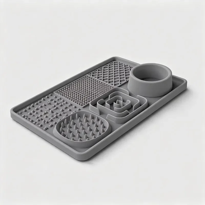 30x20cm Silicone Pet Lick Pad with Suction Cups Slow Feeding Mat for Dogs Cats Multi Texture Portable Grooming Tool Anti