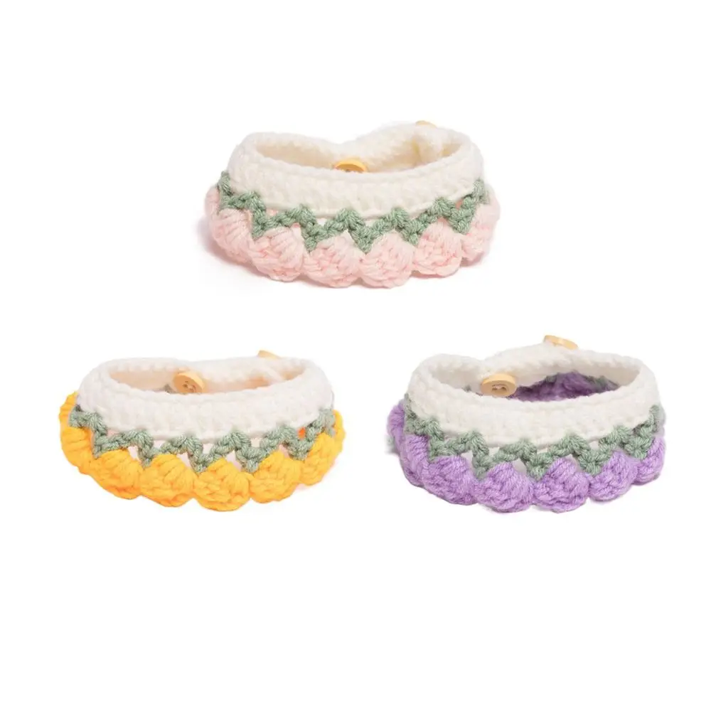 Collar de mascota tejido a mano, correa de seguridad ajustable para el cuello de cachorro, Collar delicado de Color caramelo para gato y gatito, nuevo