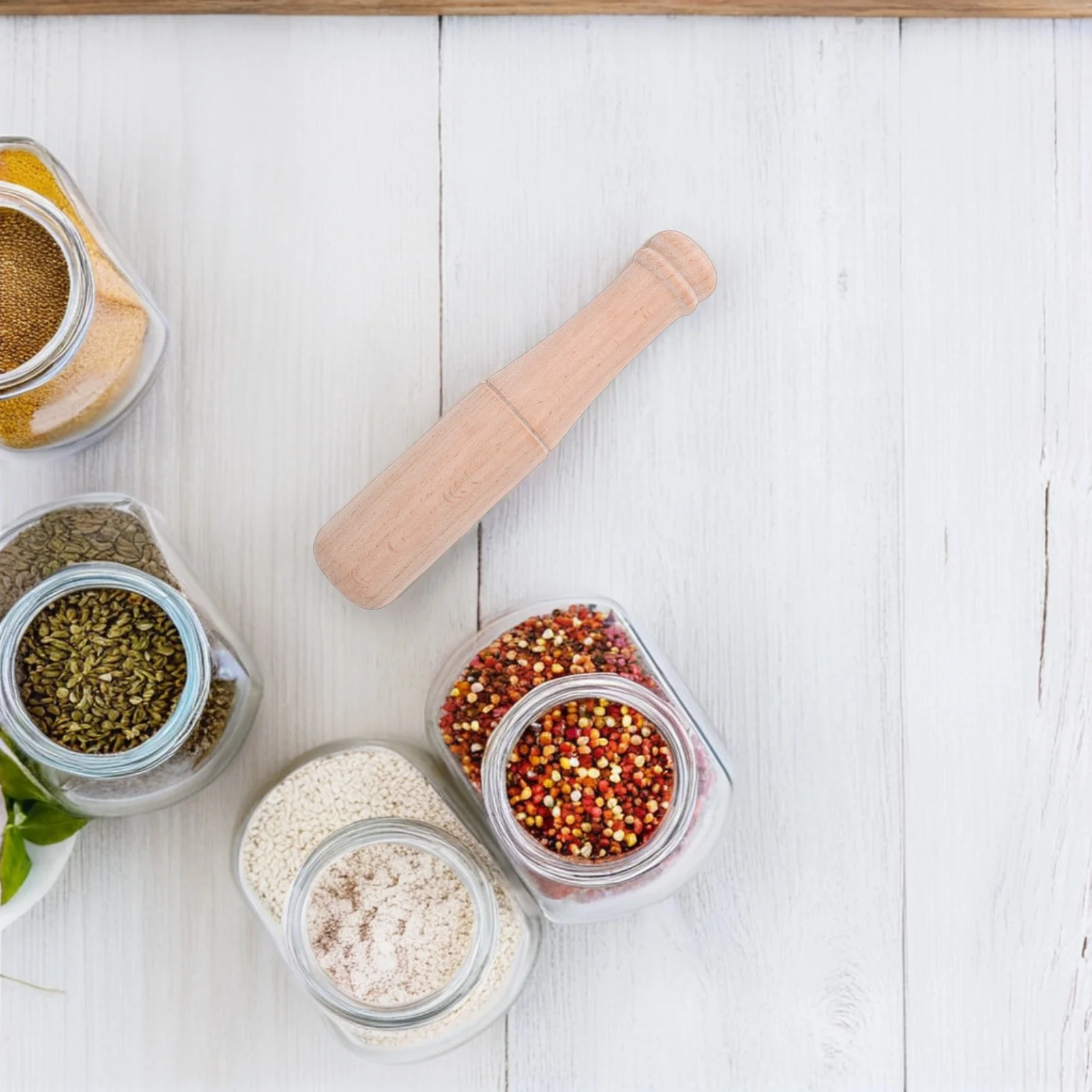 أداة هرس الثوم للمطبخ، عصا طحن يدوية من الخشب الصلب، هراسة يدوية لطحن الطعام، عصا مطبخ للثوم والتوابل بطول 17 سم