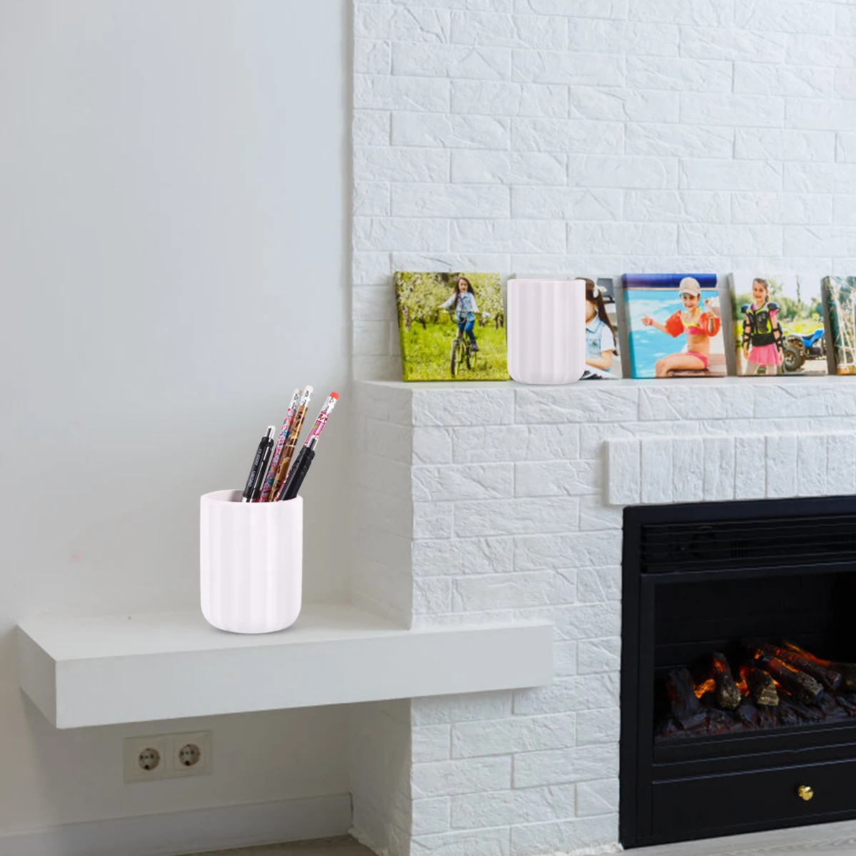 

1pc Silicone Pen Holder Office Desktop Storage Box Stationery Organizer Container For Pens Brushes Keys White