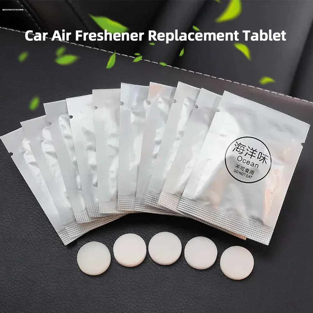 1/5Pcs Car Air Freshener Replacement Tablet PE Air Vent Perfume Air Freshener Refill Solid Perfume Fragrances Supplement Tablets