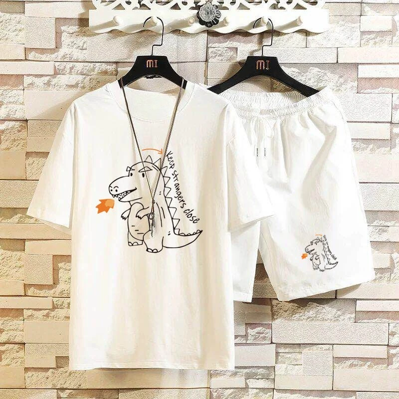 

Suit Short Sleeve Suit Men's Summer Trend Couple Half Sleeve T-Shirt Large Size Student Casual Shorts Men's Fashion