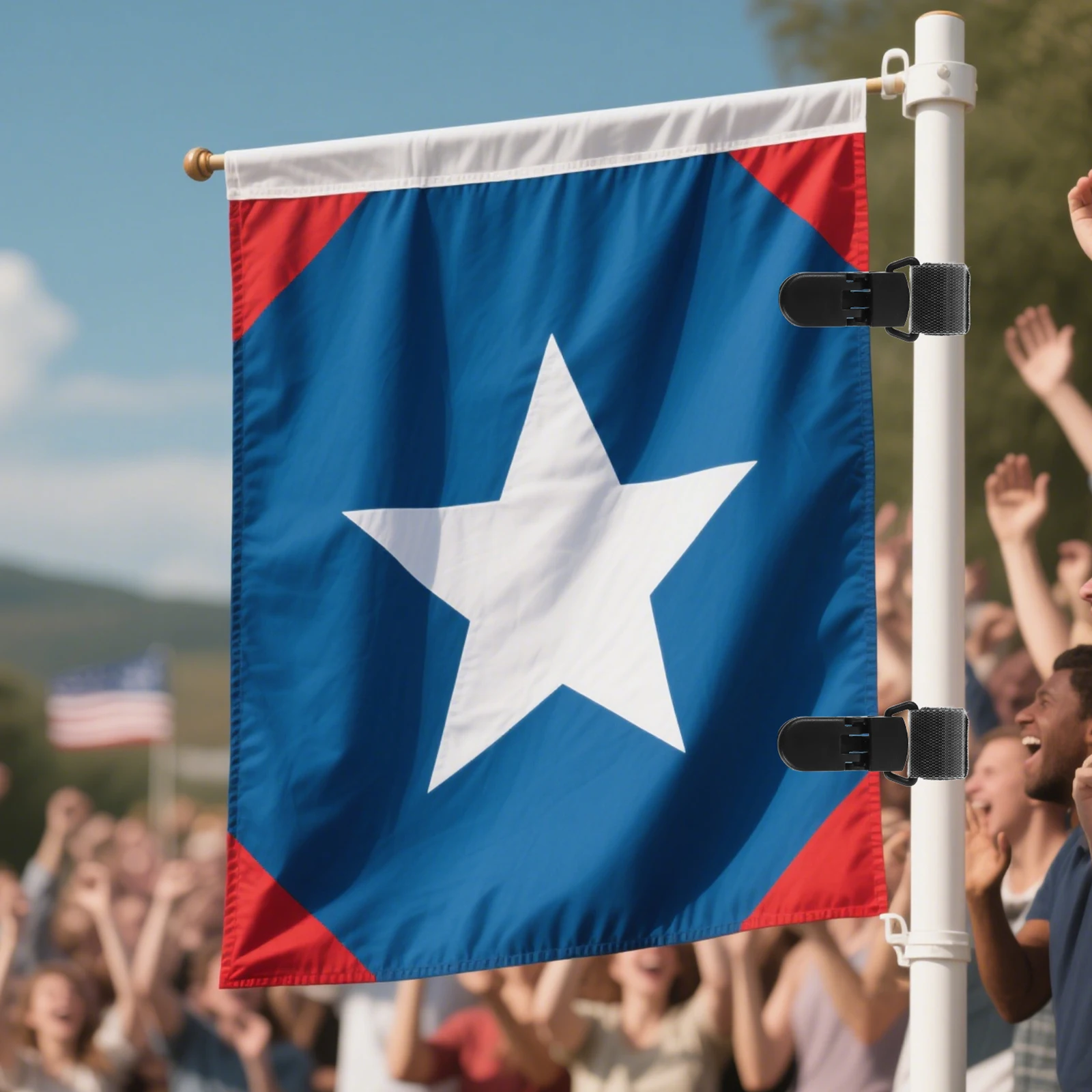 

12 PCS Windproof Flag Clip Pole Clips for Garden Flags Decorative Holder Anchor Plastic Anti-wind Yard