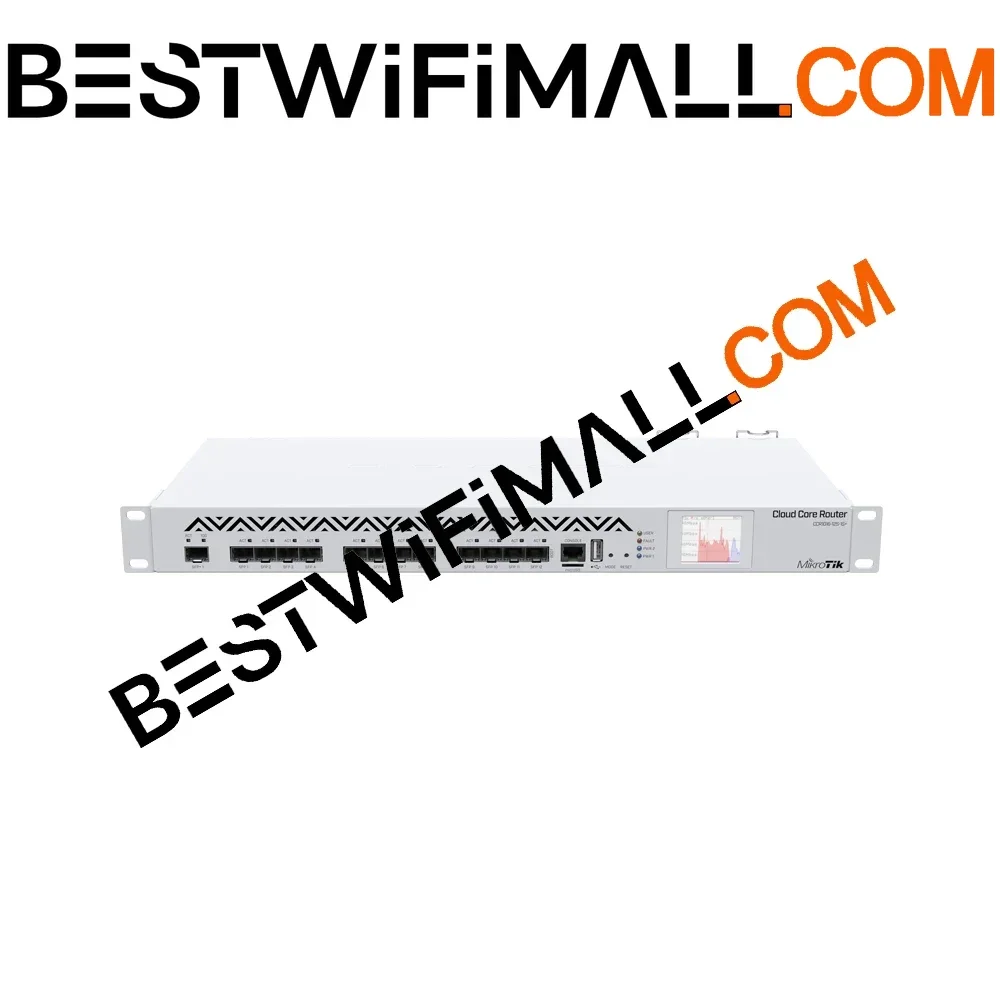 

Маршрутизатор Mikrotik CCR1016-12S-1S+ с 12 портами SFP, 1 портом SFP+, 16-ядерным процессором 1.2 ГГц, 2 ГБ ОЗУ, ЖК-панелью, форм-фактором 1U для установки в стойку, двойным блоком питания