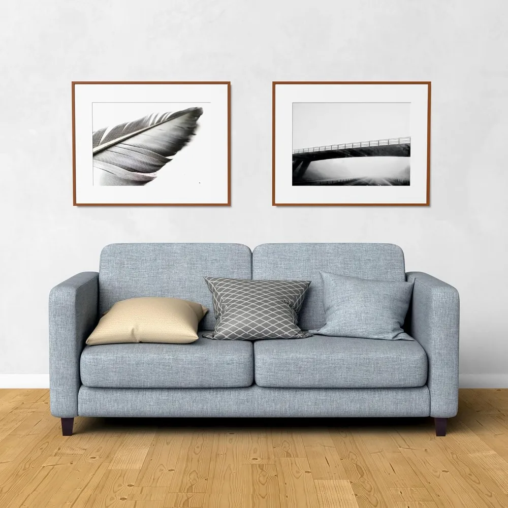 (5 dimensioni: 3-4-5-6-8 Set di 4 gambe per mobili in legno - Gambe per divano quadrate, Gambe per divano - Gambe di ricambio moderne marrone metà secolo