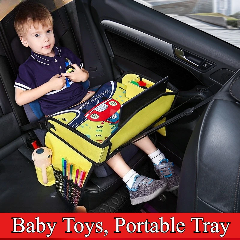 

Car Safety Seat Play Table Soothing The Child Store Snacks Toys And Draw Car Accessories Foldable Easy To Carry Car Kids Tray