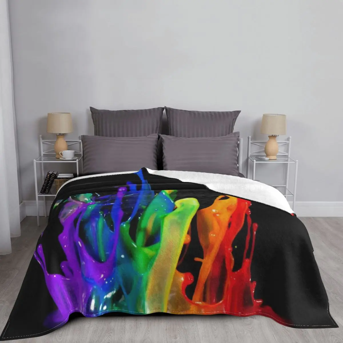 Rainbow Gay Pride Lgbt Blankets Fleece Print Multifunction Soft Throw Blanket for Home Bedroom Plush Thin Quilt - Image 3