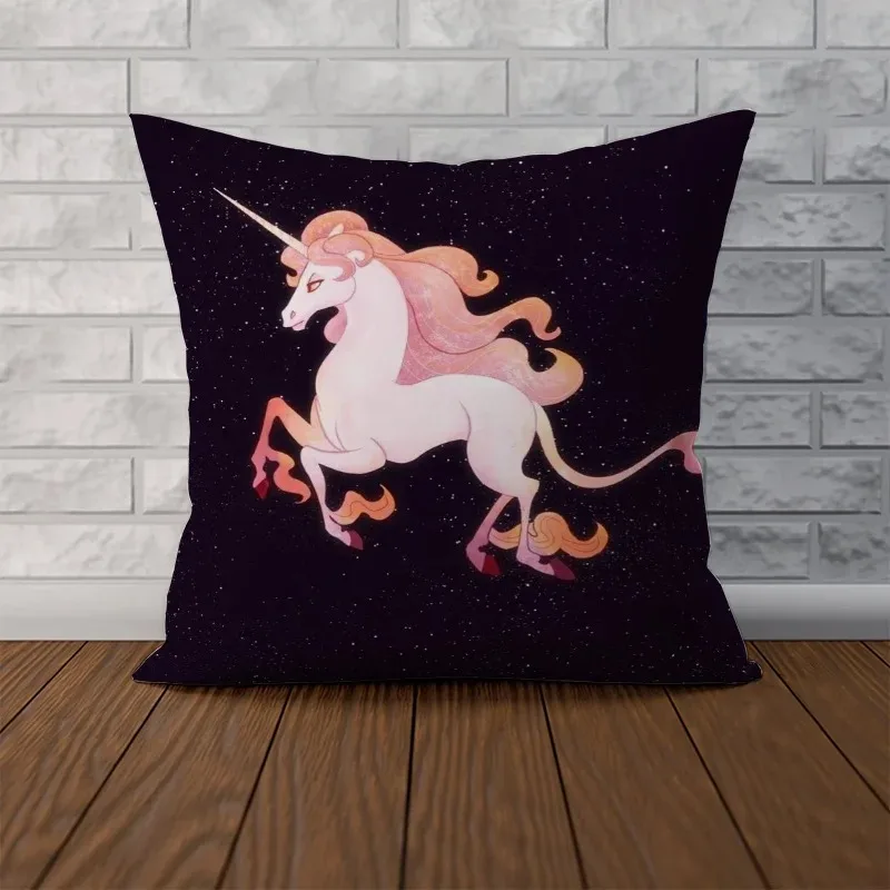 Pink Unicorn Cushion Cover 45*45 Couple Pillow Pillowcases for Pillows 45x45 Cushions Covers Pilow Cases Pillowcase Decor 40x40