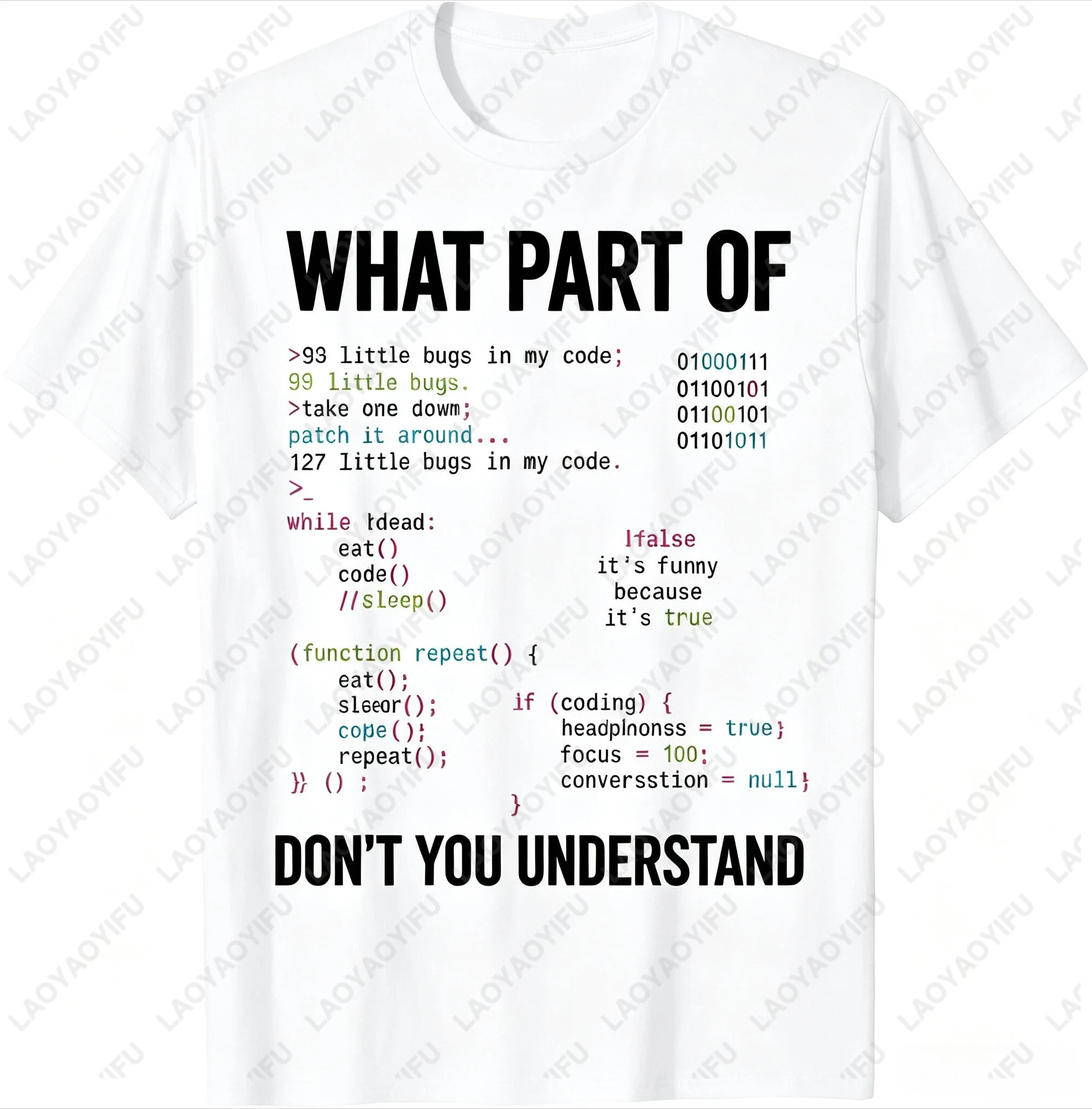 What Part of Don't You Understand Computer Science Lovers T-Shirt Casual Fashion Loose Harajuku Man Women Tshirt Soft Y2k Tees