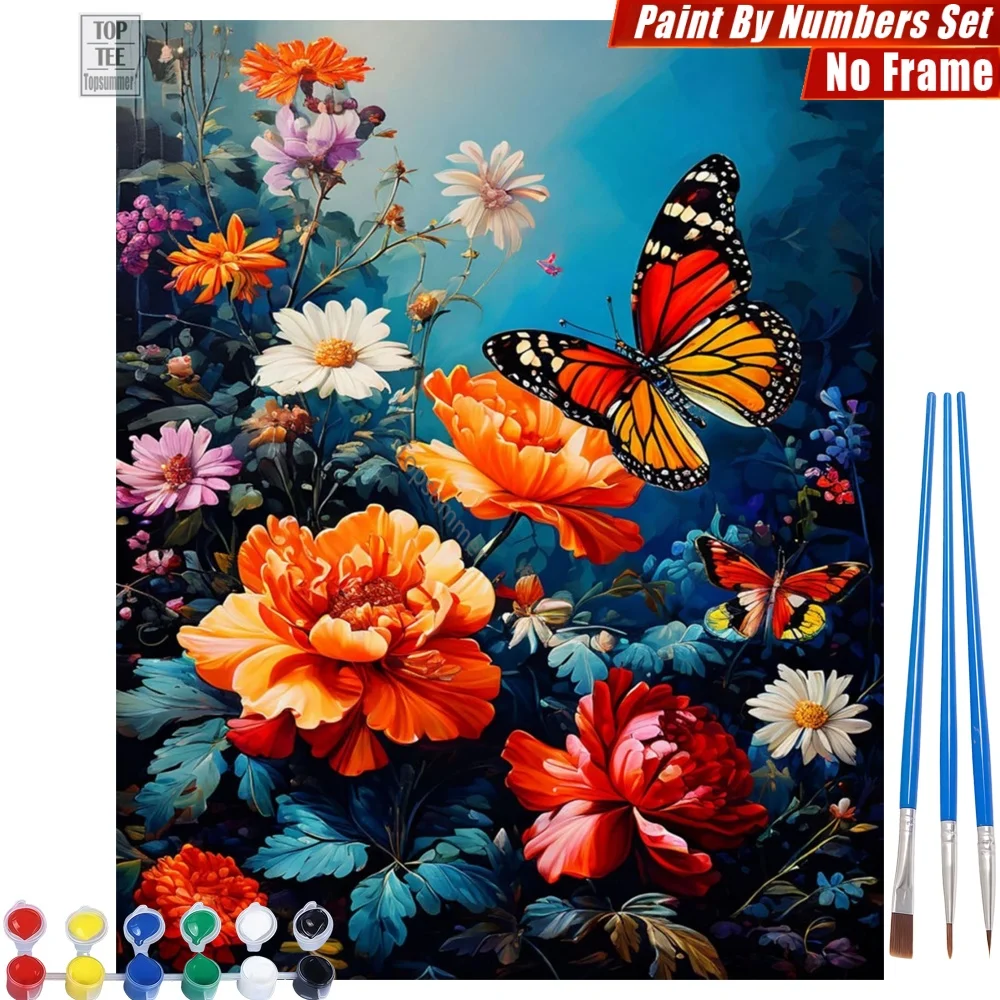 

Vibrant Butterfly Flowers Paints By Number Set - Graceful Vitality Dance Thanksgiving Day Gift For Boyfriend