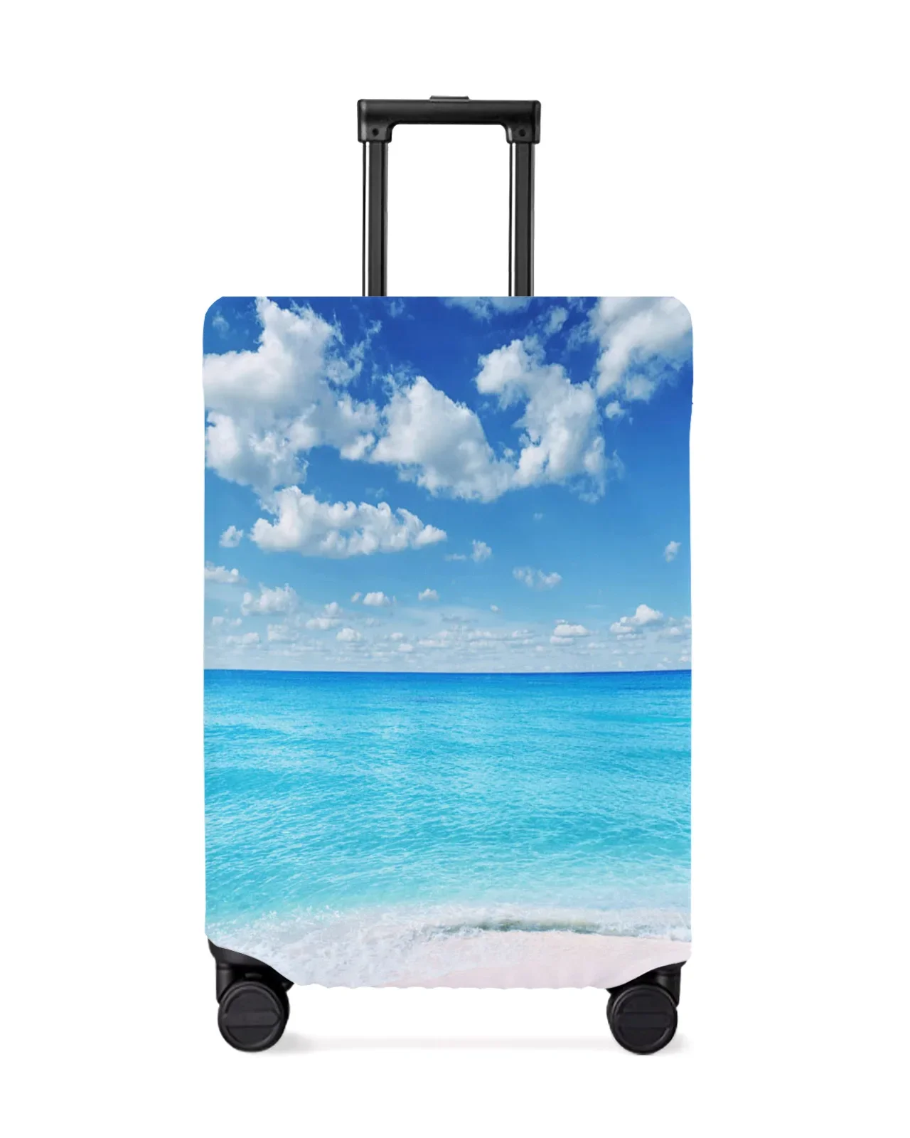 Beach Sea Blue Sky Nature Scenery Travel Luggage Protective Cover Travel Accessories Suitcase Elastic Dust Case Protect Sleeve