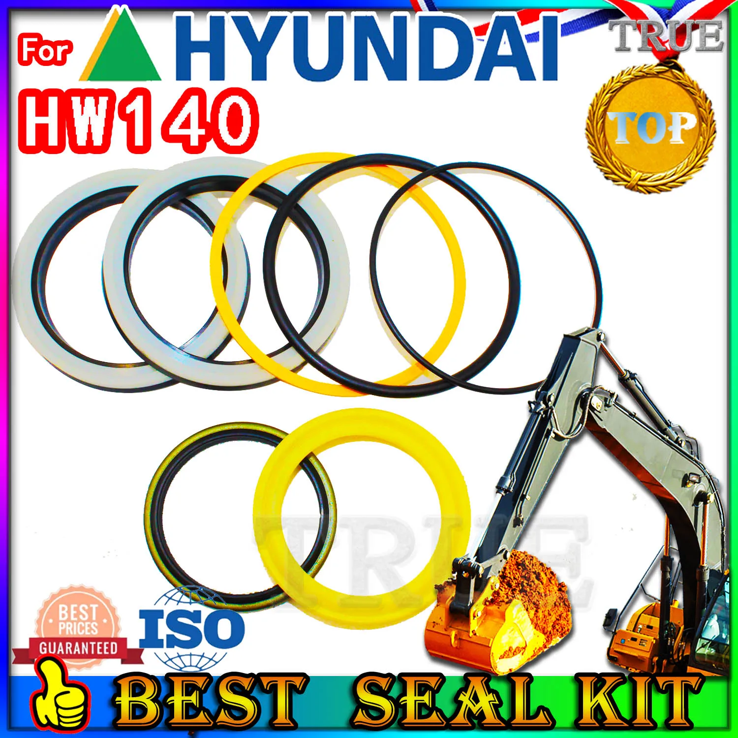 

For Hyundai HW140 Oil Seal Repair Kit Boom Arm Bucket Excavator Hydraulic Cylinder Swing Gear Center Joint Gasket Nitrile NBR