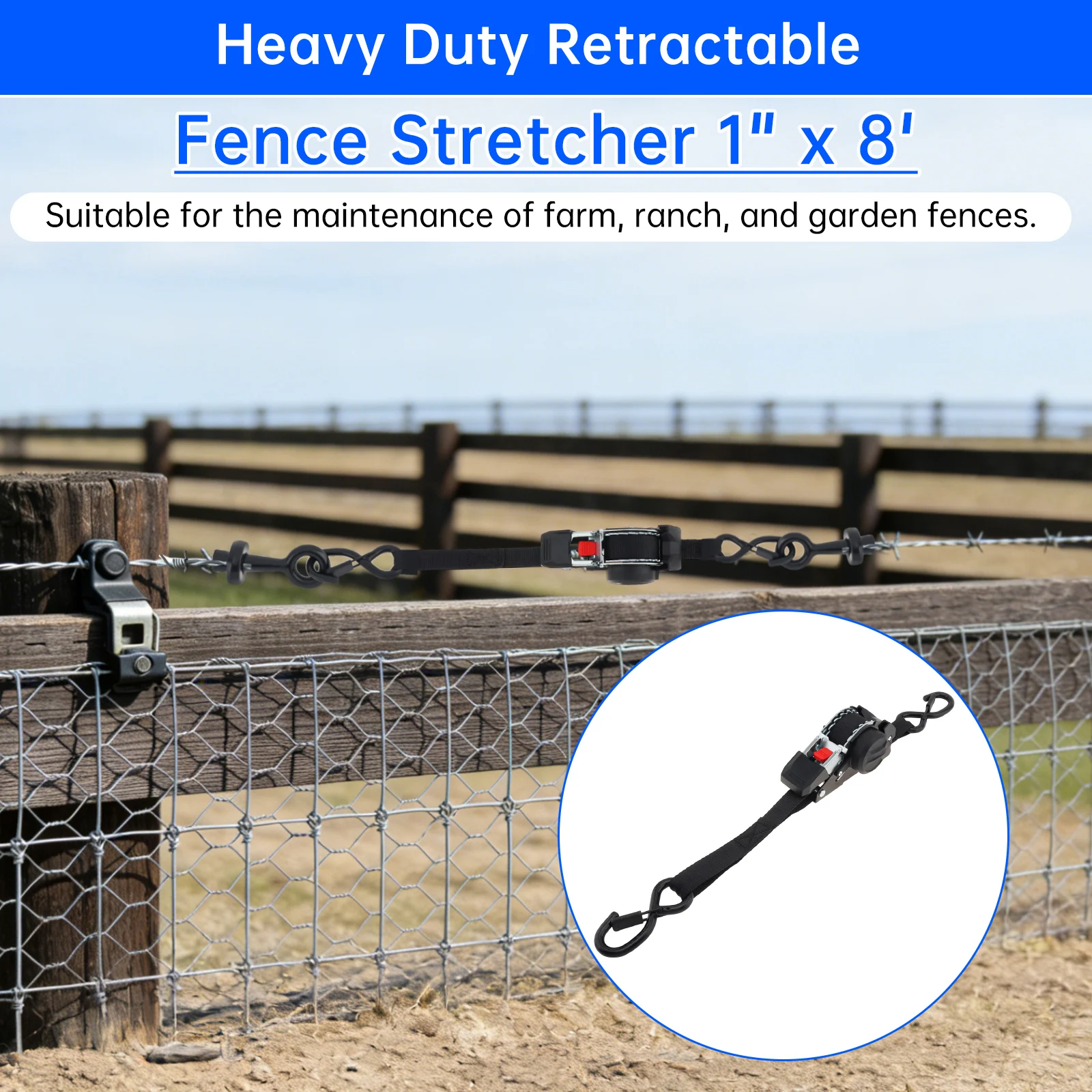 2pcs 5.1 inch Steel Metal Barbed Wire Pullers for Fence Barbed Wire Stretcher Tightener Repair Tool Portable Black Wire Grippers