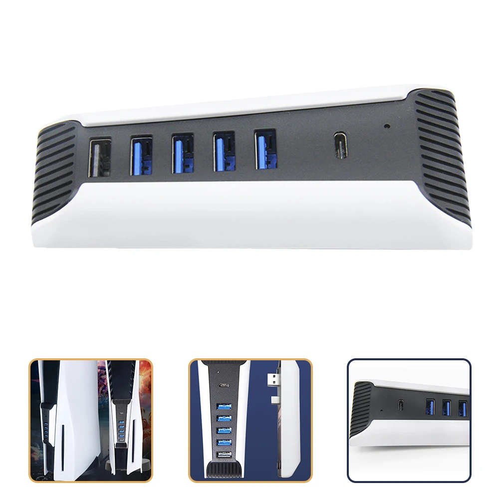 

Hub ABS 4 USB 2.0 1 USB 3.0 1 Type C Multi Device Connection Efficient Stable Plug Play Compatible Keyboard Mouse Controller