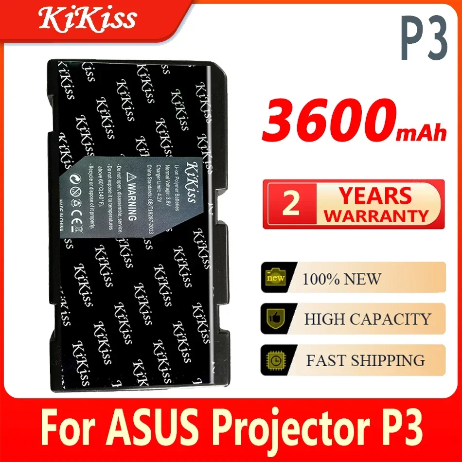 

3600mAh KiKiss High Capacity Battery P 3 For ASUS Projector P3 Bateria