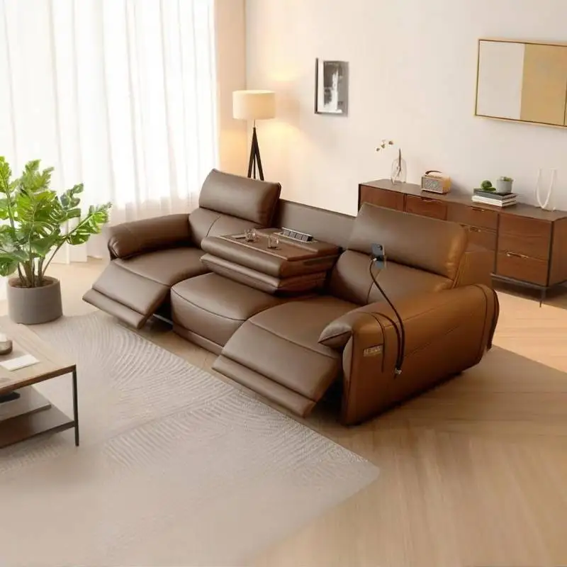 

Extendable Electric Recliner Sofa Convertible Brown Electric Recliner Sofa Lounge Designer Wohnzimmersofas Furniture Home